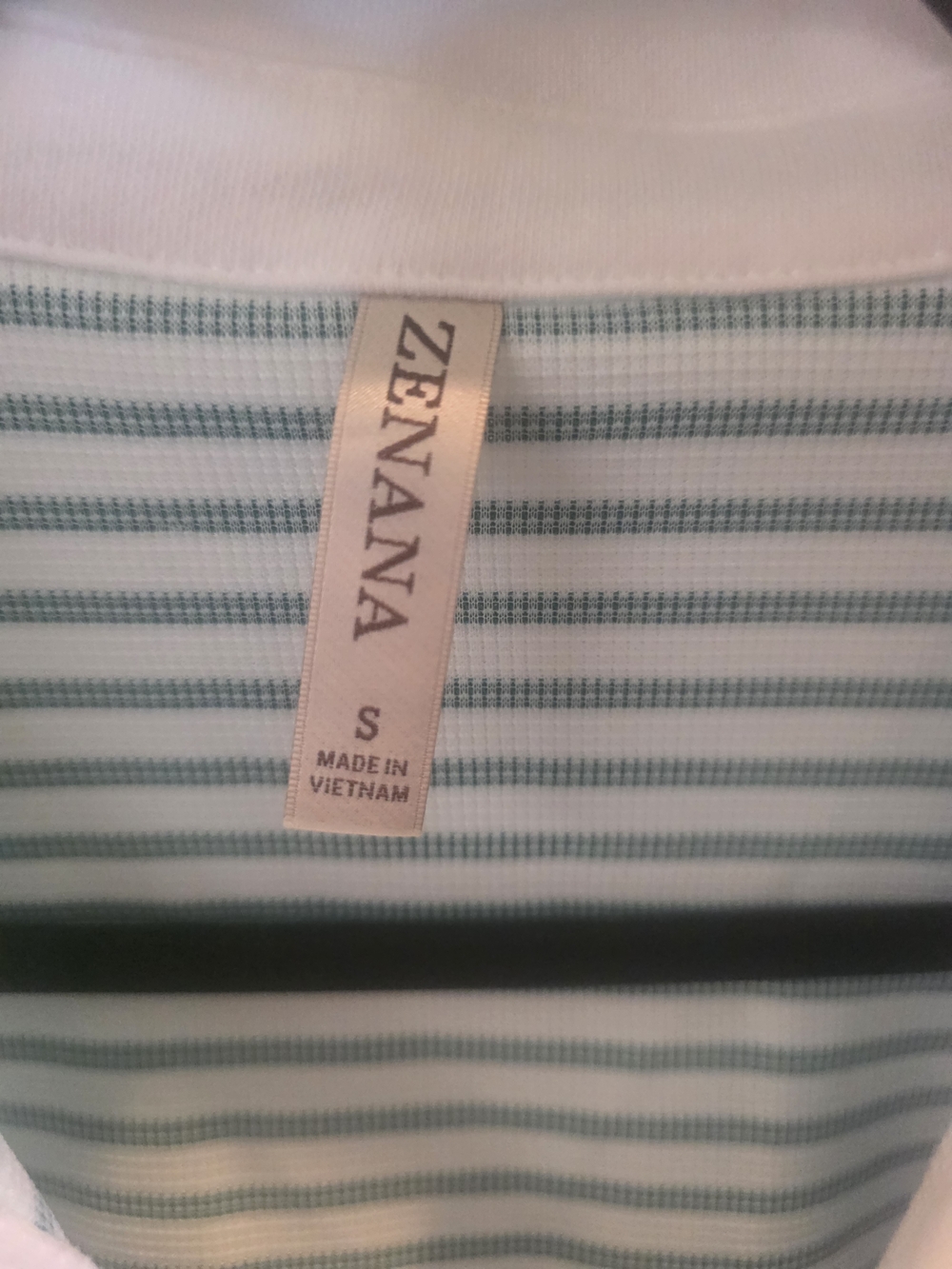 Zenana Outfitters Green & White Striped Wide Leg Pant Set - Picture 5 of 6